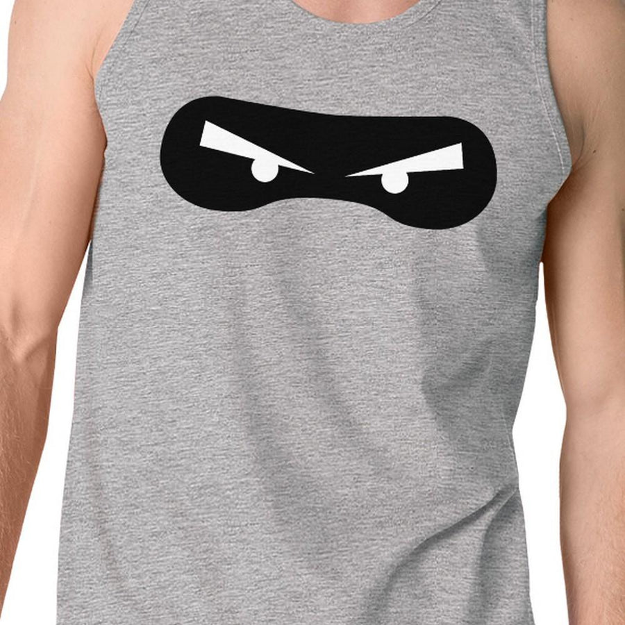 Ninja Eyes Mens Grey Tank Top