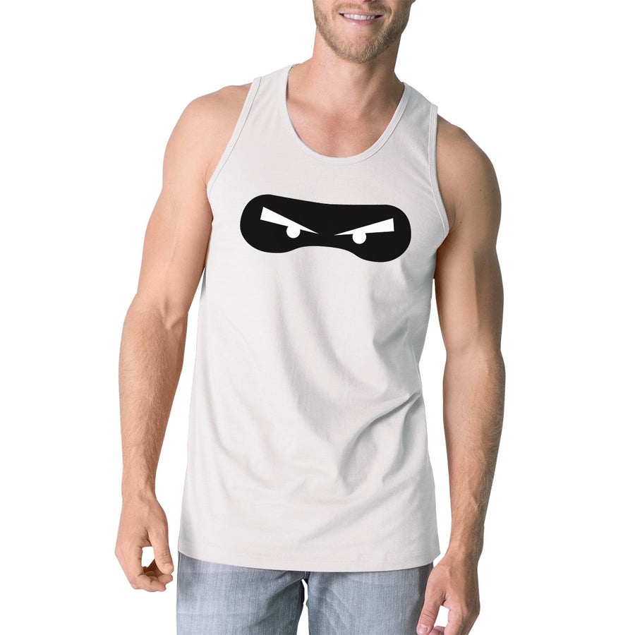 Ninja Eyes Mens White Tank Top