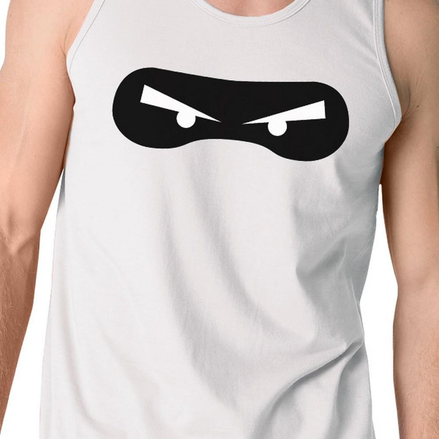 Ninja Eyes Mens White Tank Top