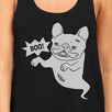 Boo French Bulldog Ghost Womens Black Tank Top