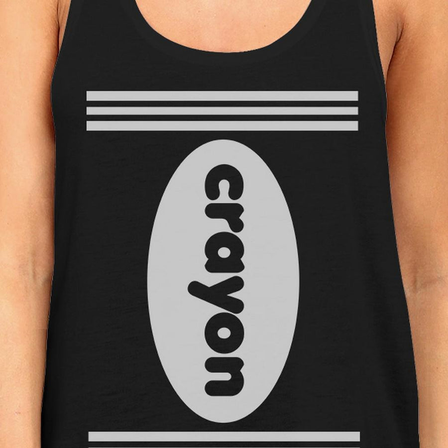 Crayon Womens Black Tank Top