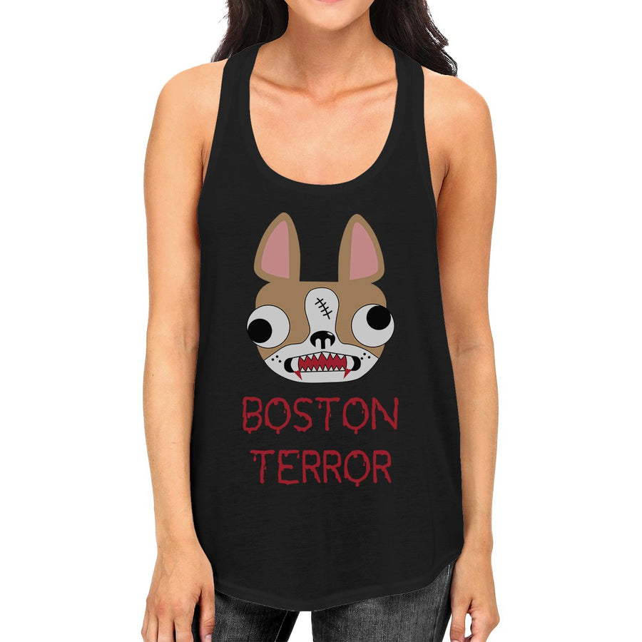 Boston Terror Terrier Womens Black Tank Top