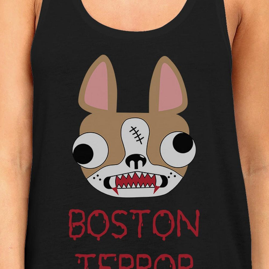 Boston Terror Terrier Womens Black Tank Top