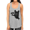 Boo French Bulldog Ghost Womens Grey Tank Top