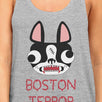 Boston Terror Terrier Womens Grey Tank Top