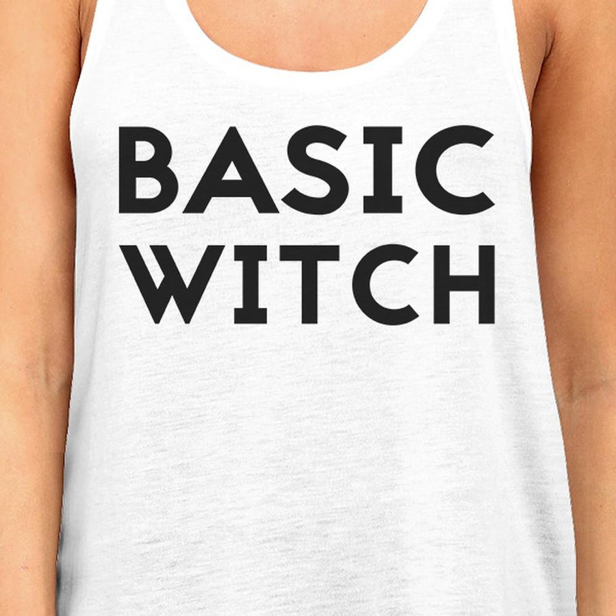 Basic Witch Womens White Tank Top