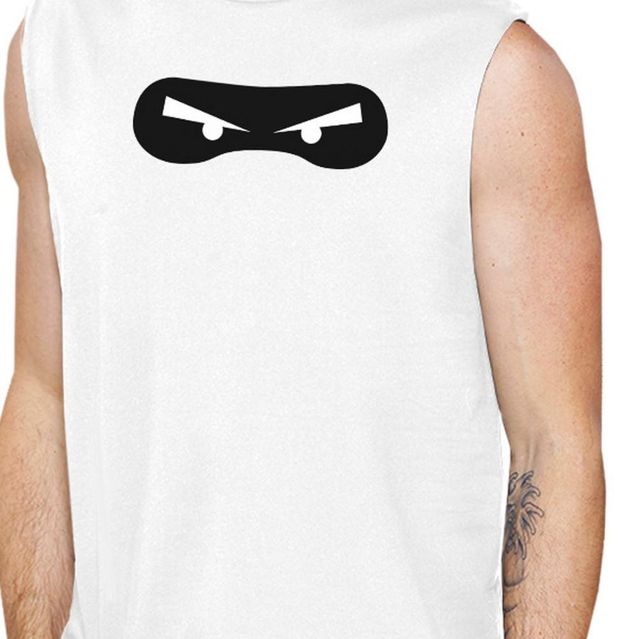 Ninja Eyes Mens White Muscle Top