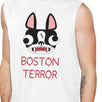 Boston Terror Terrier Mens White Muscle Top