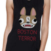 Boston Terror Terrier Womens Black Muscle Top