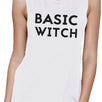 Basic Witch Womens White Muscle Top