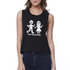 Must Have Coffee Zombies Womens Black Crop Top