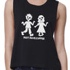 Must Have Coffee Zombies Womens Black Crop Top