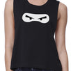 Ninja Eyes Womens Black Crop Top