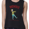 Mombie Sleep Deprived Still Alive Womens Black Crop Top