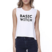 Basic Witch Womens White Crop Top