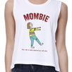 Mombie Sleep Deprived Still Alive Womens White Crop Top