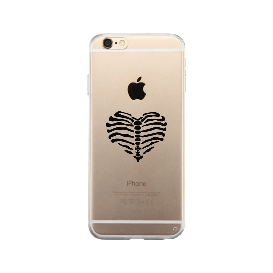 Skeleton Heart Clear Phone Case