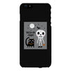 Trick-Or-Treat Skeleton Black Cat Black Phone Case