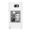 Trick-Or-Treat Skeleton Black Cat White Phone Case