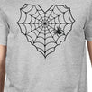 Heart Spider Web Mens Grey Shirt