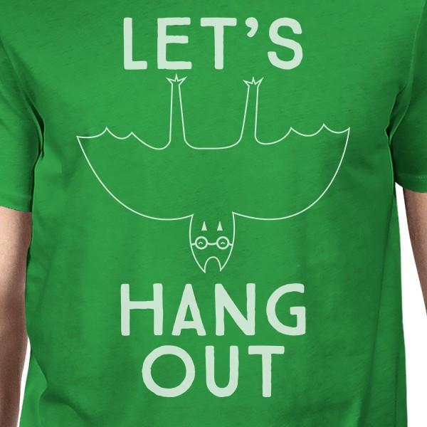 Let's Hang Out Bat Mens Green Shirt