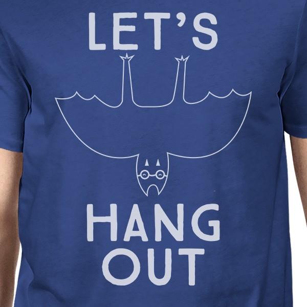 Let's Hang Out Bat Mens Royal Blue Shirt