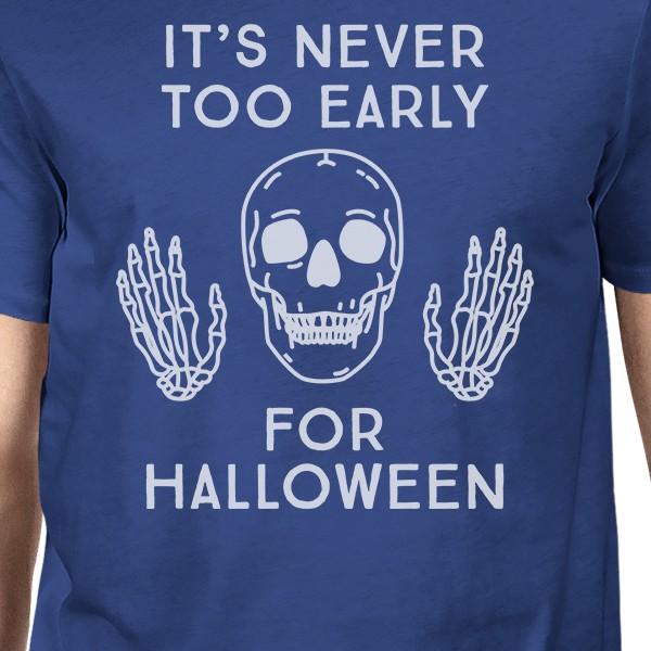 It's Never Too Early For Halloween Mens Royal Blue Shirt