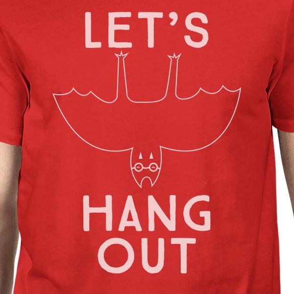 Let's Hang Out Bat Mens Red Shirt