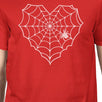 Heart Spider Web Mens Red Shirt