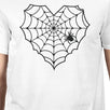 Heart Spider Web Mens White Shirt