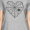 Heart Spider Web Womens Grey Shirt