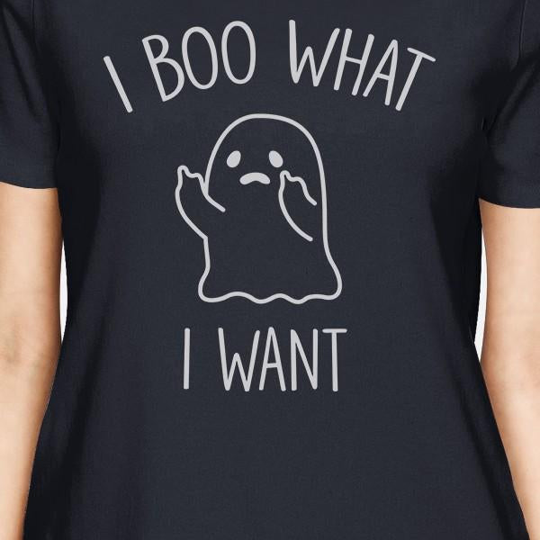 I Boo What I Want Ghost Womens Navy Shirt