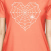 Heart Spider Web Womens Peach Shirt