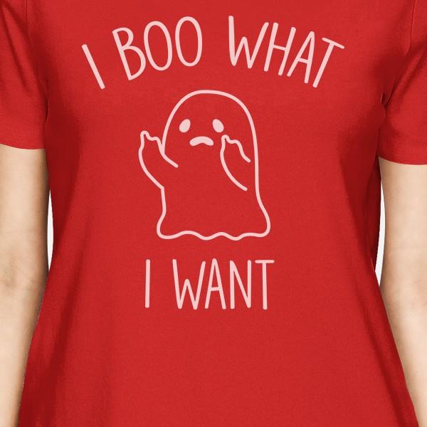 I Boo What I Want Ghost Womens Red Shirt