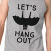 Let's Hang Out Bat Mens Grey Tank Top