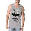 Let's Hang Out Bat Mens Grey Tank Top