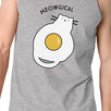 Meowgical Cat And Fried Egg Mens Grey Tank Top