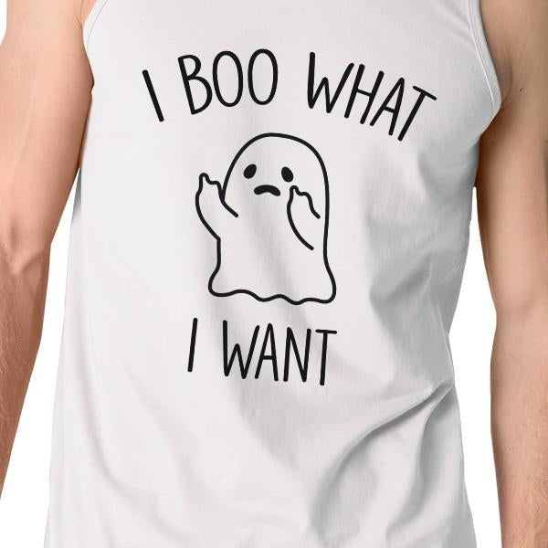 I Boo What I Want Ghost Mens White Tank Top