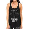 Let's Hang Out Bat Womens Black Tank Top