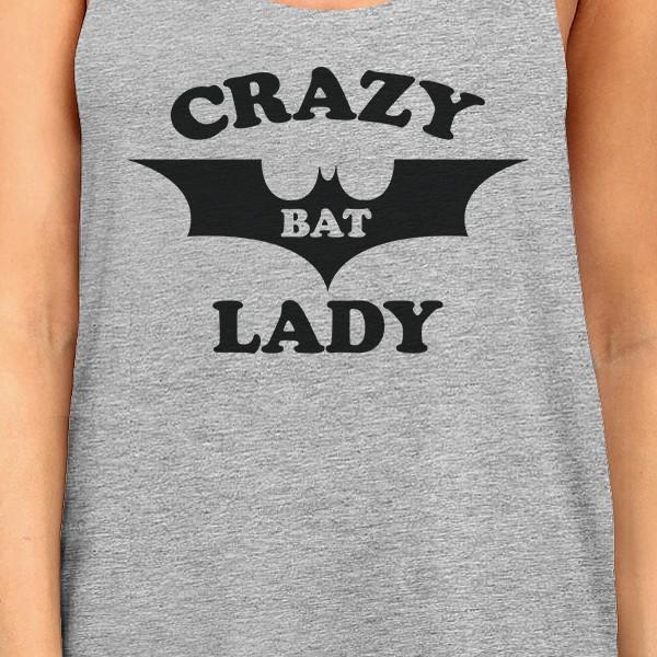 Crazy Bat Lady Womens Grey Tank Top