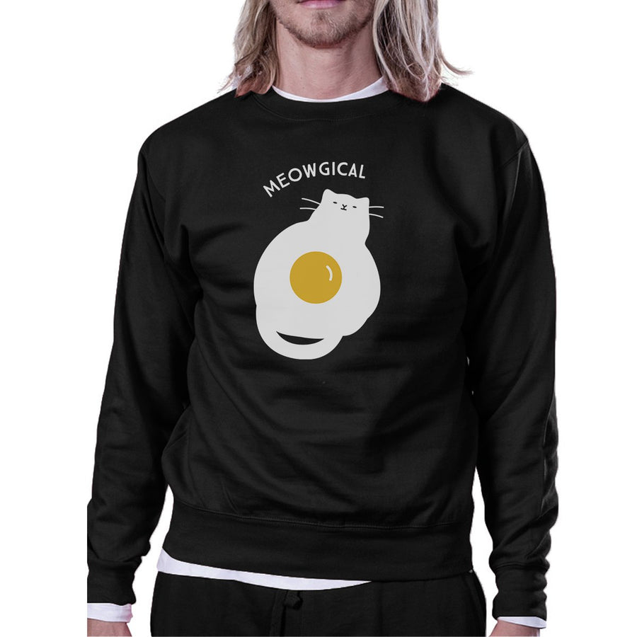 Meowgical Cat And Fried Egg Black Sweatshirt