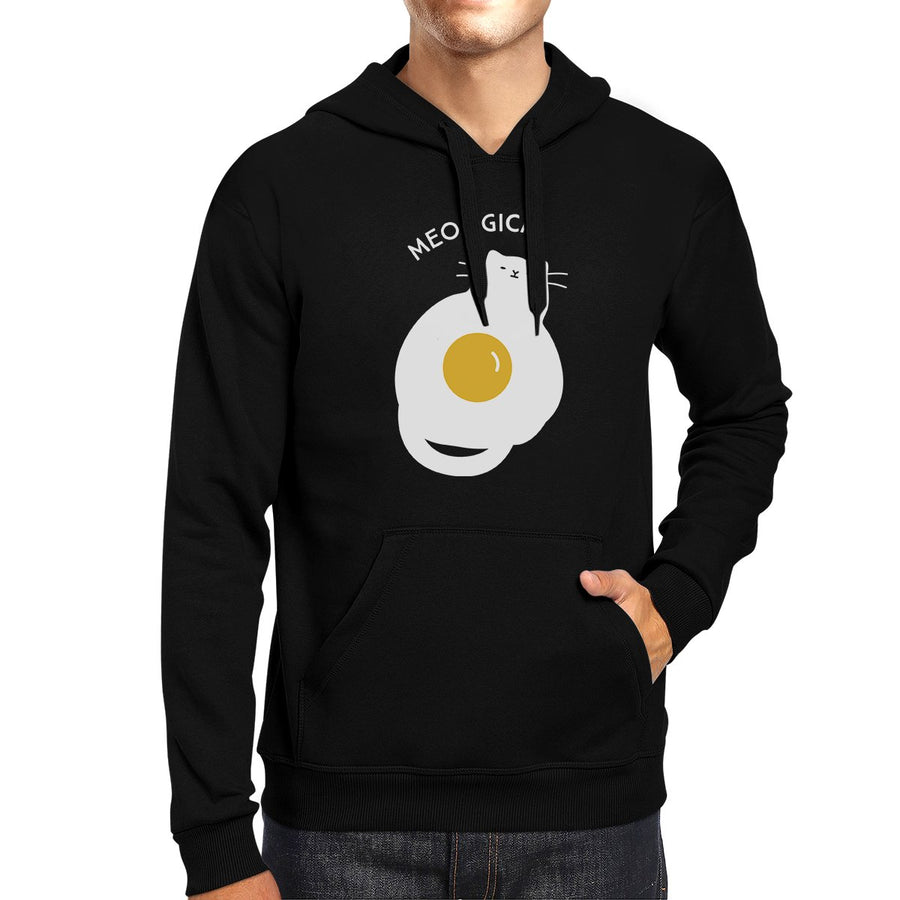 Meowgical Cat And Fried Egg Black Hoodie