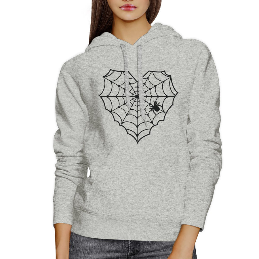 Heart Spider Web Grey Hoodie