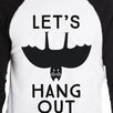 Let's Hang Out Bat Mens Black And White Baseball Shirt