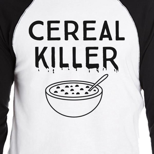 Cereal Killer Mens Black And White Baseball Shirt