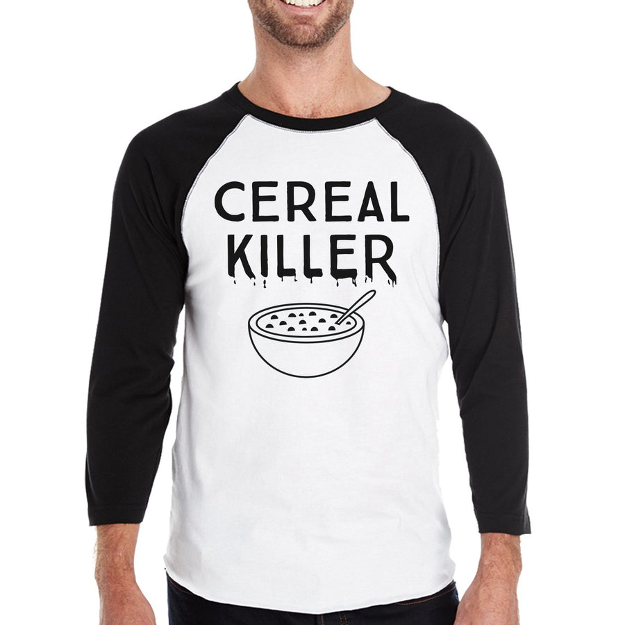 Cereal Killer Mens Black And White Baseball Shirt