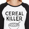 Cereal Killer Womens Black And White Baseball Shirt