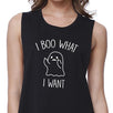 I Boo What I Want Ghost Womens Black Crop Top