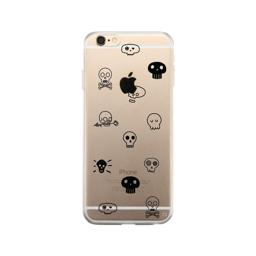 Skull Pattern Clear Phone Case