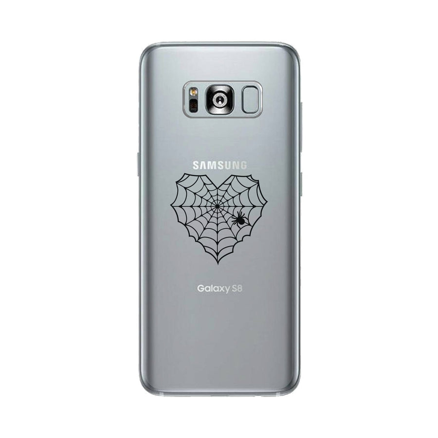 Heart Spider Web Clear Phone Case